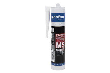Cofan – Polímero Sellador MS de 290 ml | Alta Elasticidad y Adherencia | Aplicable en Superficies Húmedas | Blanco, Negro, Transparente, Gris y Terracota
